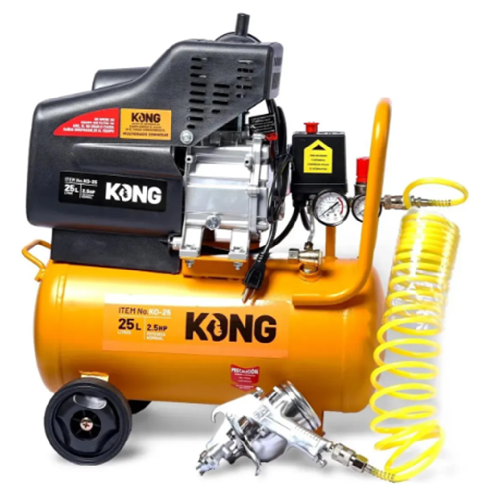 Compresora 2.5 HP 25 litros con accesorios Kong KO-25